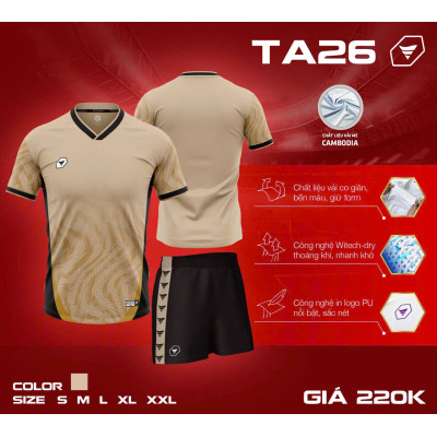 ÁO BÓNG ĐÁ KHÔNG LOGO TA26